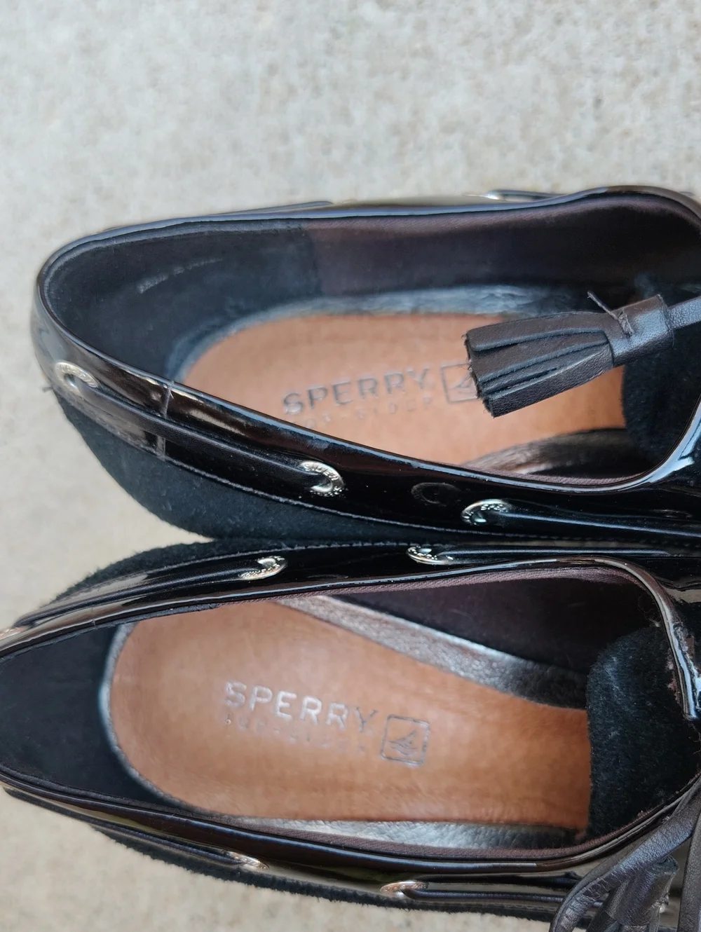 Sperry Goldfish Lace Up Suede Leather Lace Up Wedge Boat Shoes Size 7.5 Grunge